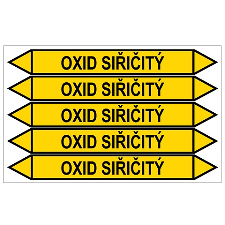 Značení potrubí, oxid siřičitý